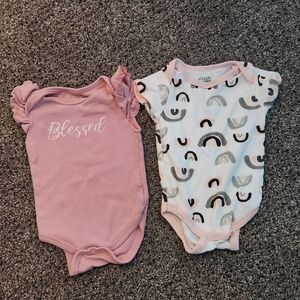 Echo Pink and White Bodysuits Soft Cotton One Pieces